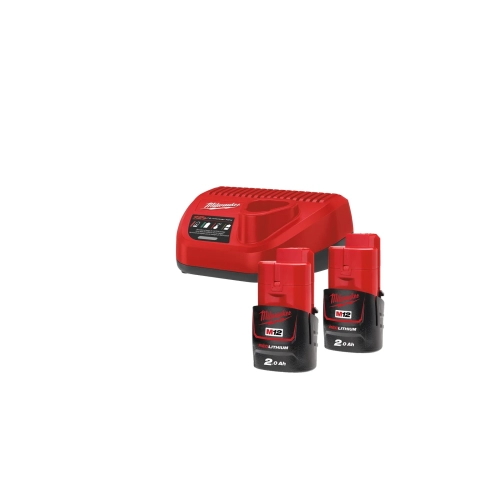 M12 NRG-202 zestaw 2 akumulatorów M12™ 2,0 Ah, ładowarka C12 C Milwaukee