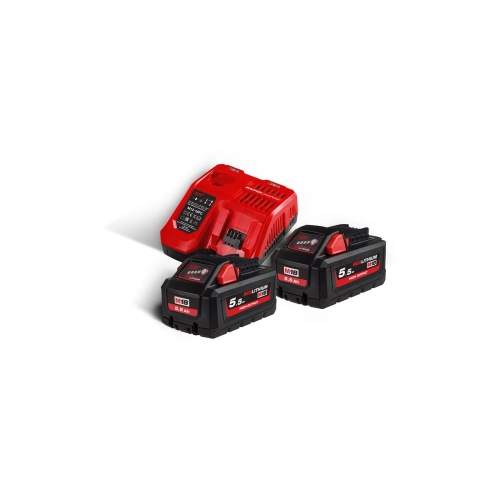 M18 HNRG-552 zestaw 2 akumulatorów M18™ HIGH OUTPUT™ 5,5 Ah + akumulator M12™ 3,0 Ah, ładowarka M12-18 FC Milwaukee – widok 2