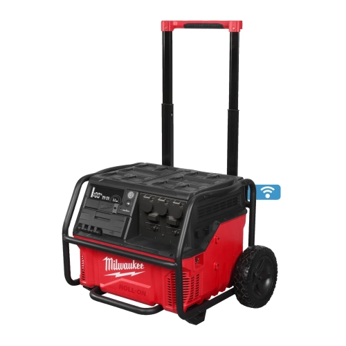 IRPSUOP2500 generator ROLL-ON™ 7200/3600 W, 2,5 kWh, 3 gniazda AC, na kółkach Milwaukee – widok 2