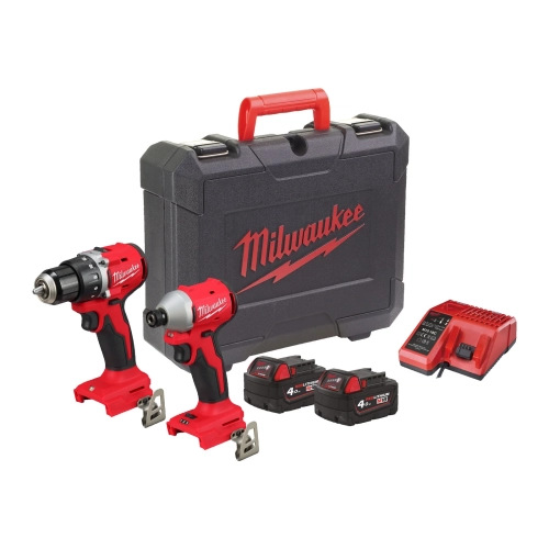M18 BLCPP2B-502C zestaw M18™ bezszczotkowy: wiertarko-wkrętarka i zakrętarka udarowa ¼″, 2× 5,0 Ah, ładowarka, walizka M
