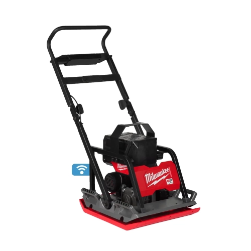 MXF PC50-122 zagęszczarka płytowa MX FUEL™, płyta 508 × 558 mm, 16 kN, 2 akumulatory HD812 12,0 Ah, ładowarka Milwaukee