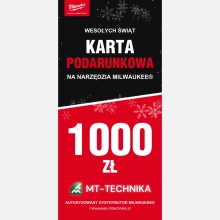 Karta podarunkowa Milwaukee 1000 zł – edycja świąteczna – przód Karta podarunkowa Milwaukee 1000 zł – edycja świąteczna – przód