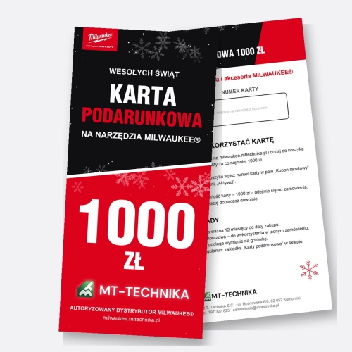 Karta podarunkowa Milwaukee 1000 zł – edycja świąteczna
