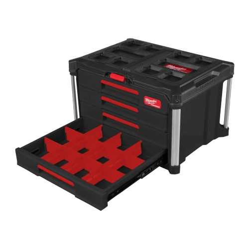 Skrzynia Milwaukee PACKOUT z 4 szufladami – widok 3
