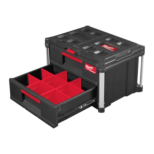 Skrzynia Milwaukee PACKOUT z 2 szufladami – widok 2
