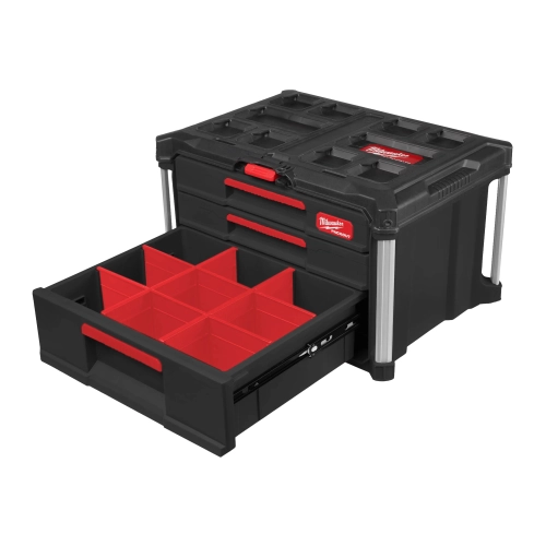 Skrzynia Milwaukee PACKOUT z szufladami 2+1 – widok 3
