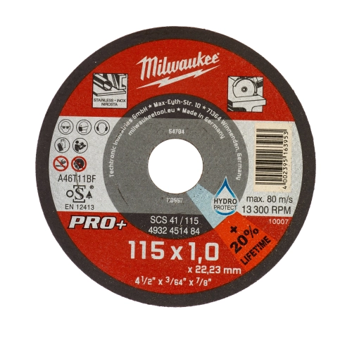 Tarcza do metalu Milwaukee pro+ fi 115x1 mm