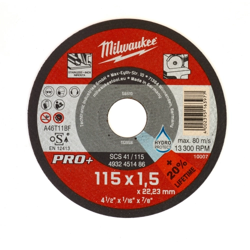 Tarcza do metalu Milwaukee pro+ fi 115x1,5 mm