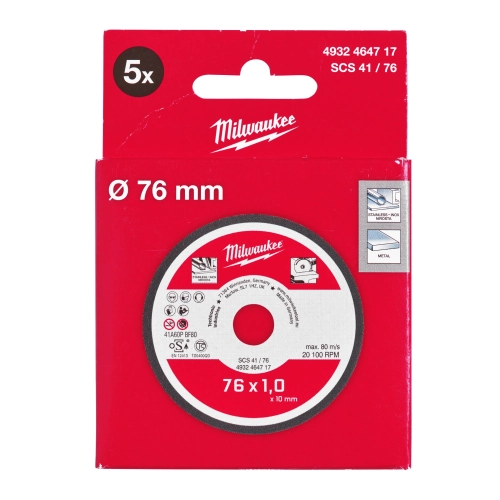 Tarcza do metalu Milwaukee pro+ fi 76 mm do M12 FCOT (5szt)