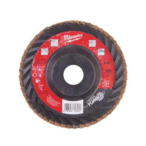 Tarcza listkowa ceramiczna Milwaukee CERA TURBO fi 125 mm ziarno 60