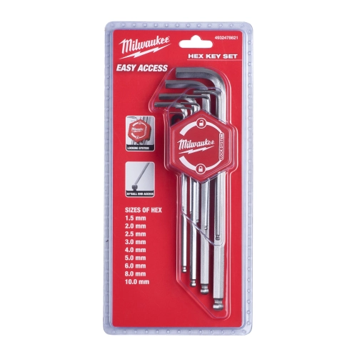 Zestaw kluczy imbusowych HEX 9 szt. Milwaukee – widok 3