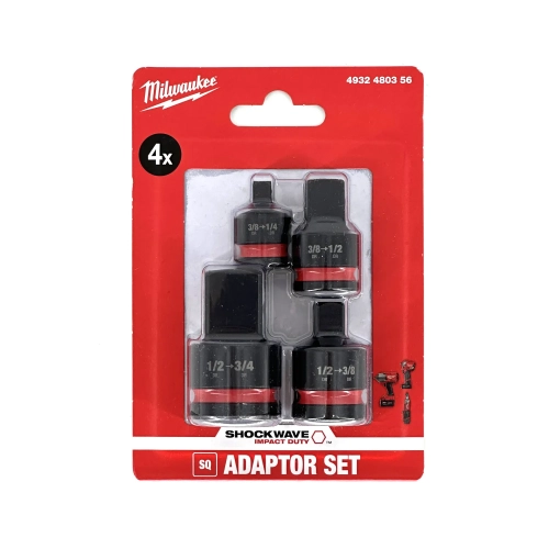 Zestaw 1/2″ adapterów do nasadek udarowych Milwaukee (4szt)